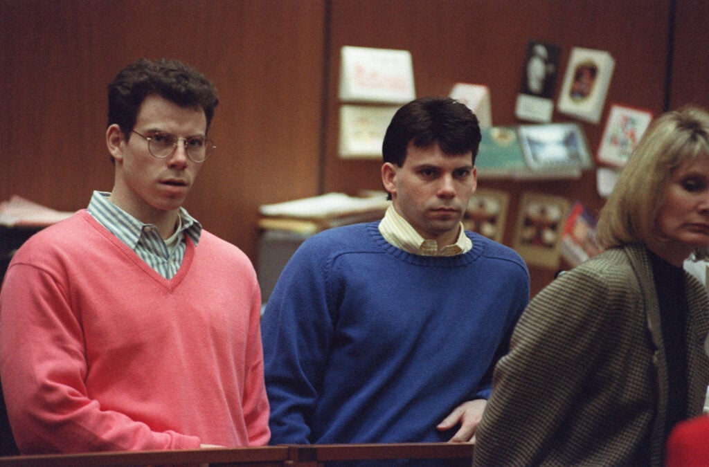 Erik Menendez and Lyle Menendez, the Menendes Brothers, in court.