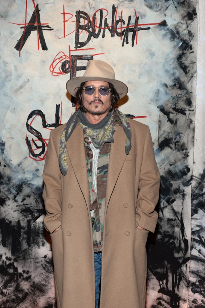 Johnny Depp attends the opening of his experiential and immersive exhibition âA Bunch of Stuffâ presented by BAUART on September 30, 2024 in New York City.