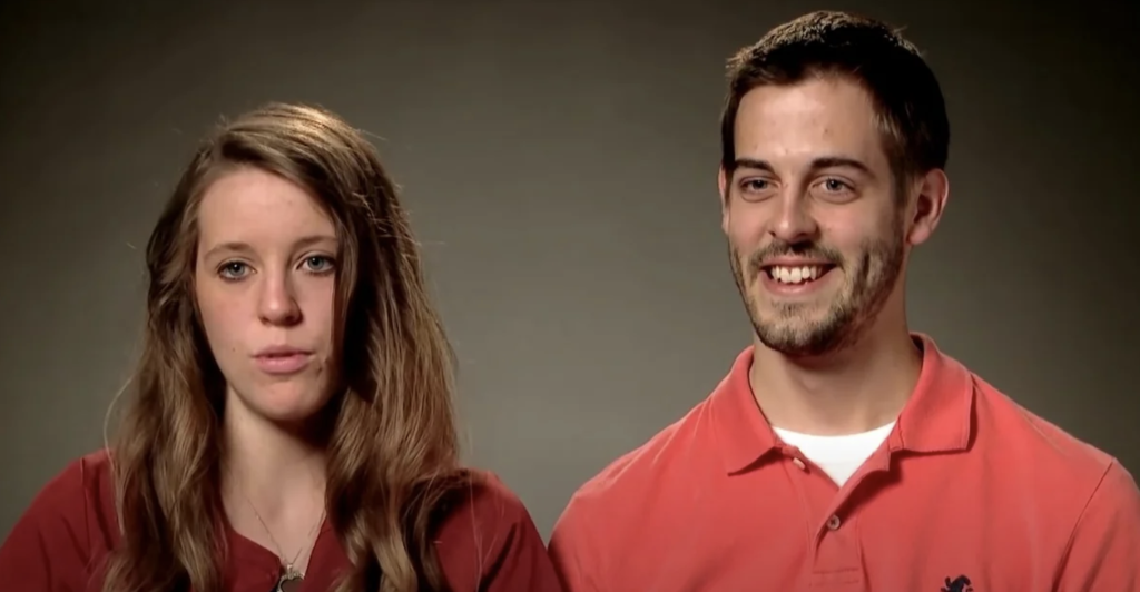 Jill Duggar and Derick Dillard film a confessional segment for TLC early in their marriage