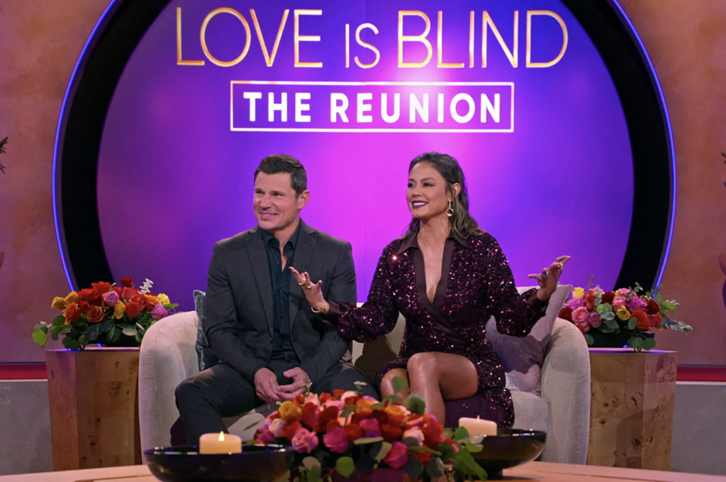 Nick and Vanessa Lachey host the Love Is Blind Season 7 reunion show.