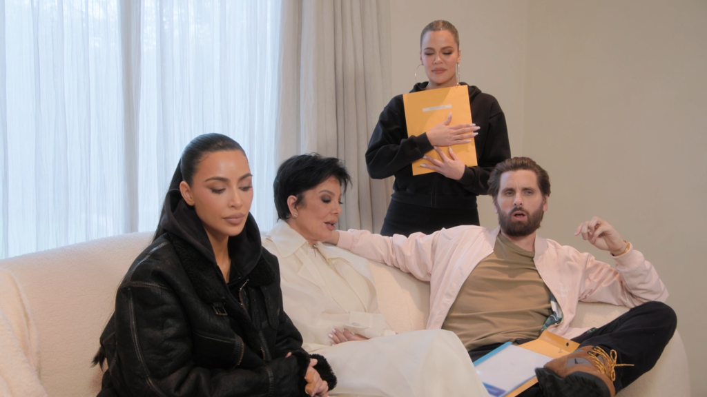 Scott Disick hears his results while Khloe Kardashian, Kris Jenner, and Kim Kardashian listen.