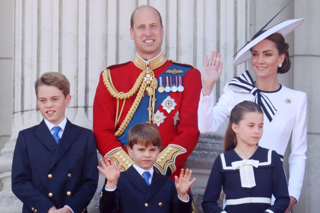 Kate Middleton, Prince George, Princess Charlotte, Prince Louis, and Prince William on June 15, 2024.