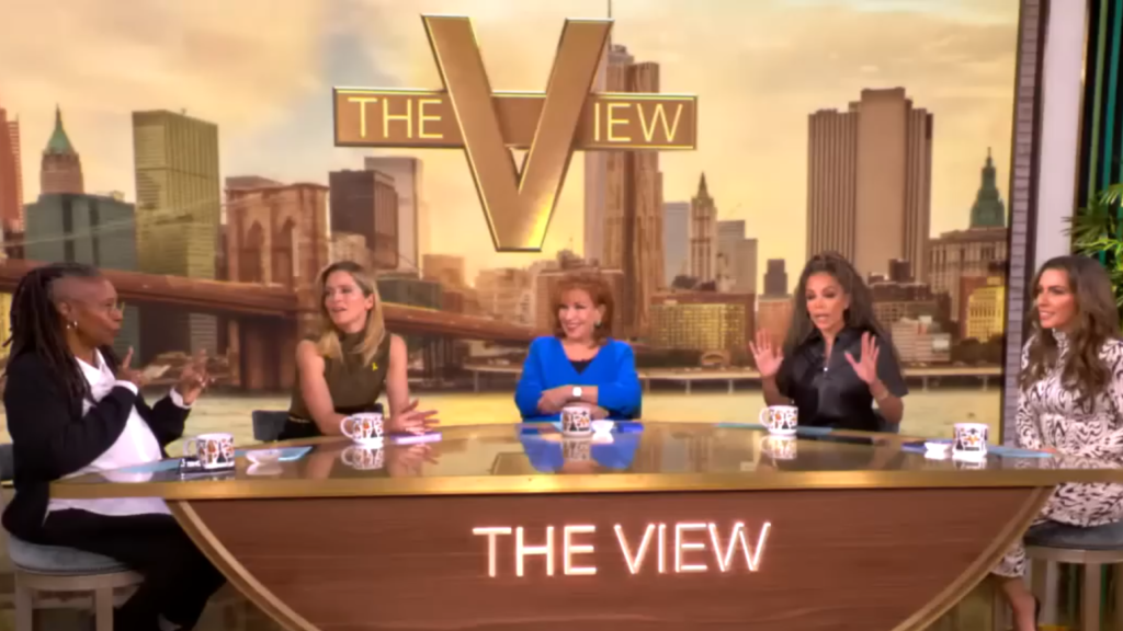 Whoopi Goldberg, Sara Haines, Joy Behar, Sunny Hostin, and Alyssa Farah on November 20, 2024 on The View.