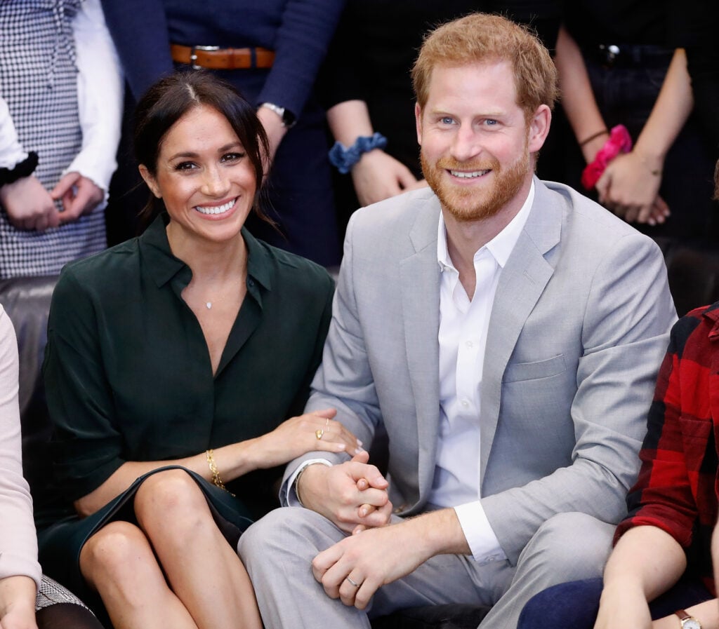 Meghan, Duchess of Sussex and Prince Harry, Duke of Sussex make an official visit to the Joff Youth Centre in Peacehaven, Sussex on October 3, 2018 in Peacehaven, United Kingdom.