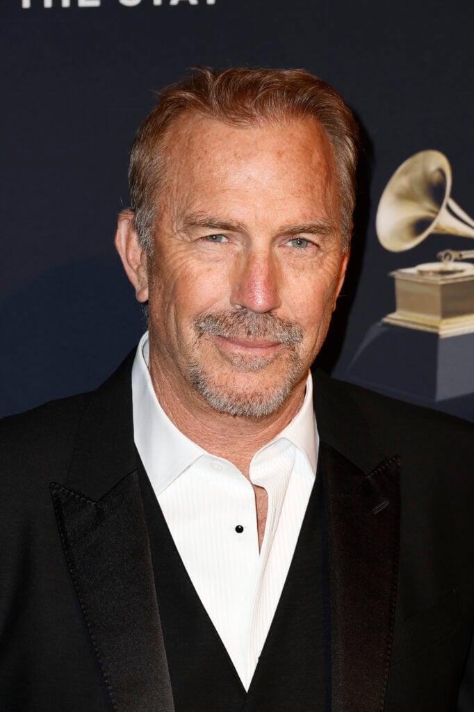 Kevin Costner attends the Pre-GRAMMY Gala & GRAMMY Salute To Industry Icons Honoring Julie Greenwald & Craig Kallman at The Beverly Hilton on February 04, 2023 in Beverly Hills, California. 