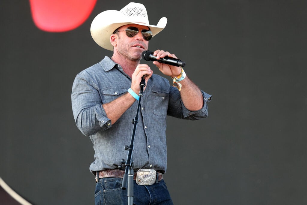 Taylor Sheridan speaks onstage during Day 3 of the 2023 Stagecoach Festival on April 30, 2023 in Indio, California.
