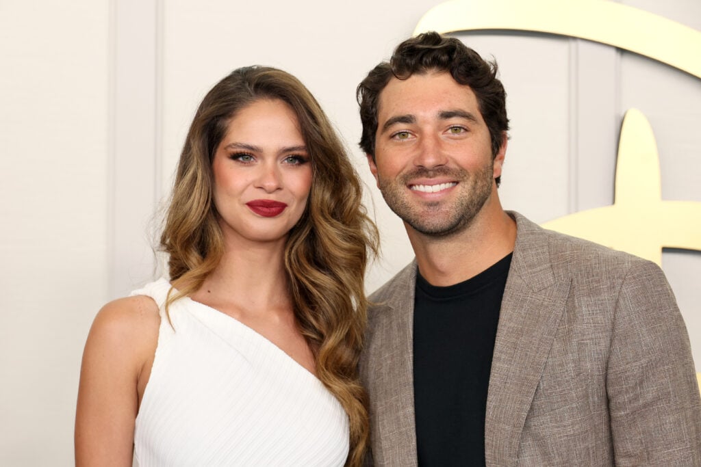 Kelsey Anderson and Joey Graziadei attend the 2024 Disney Upfront at Javits Center on May 14, 2024 in New York City. 