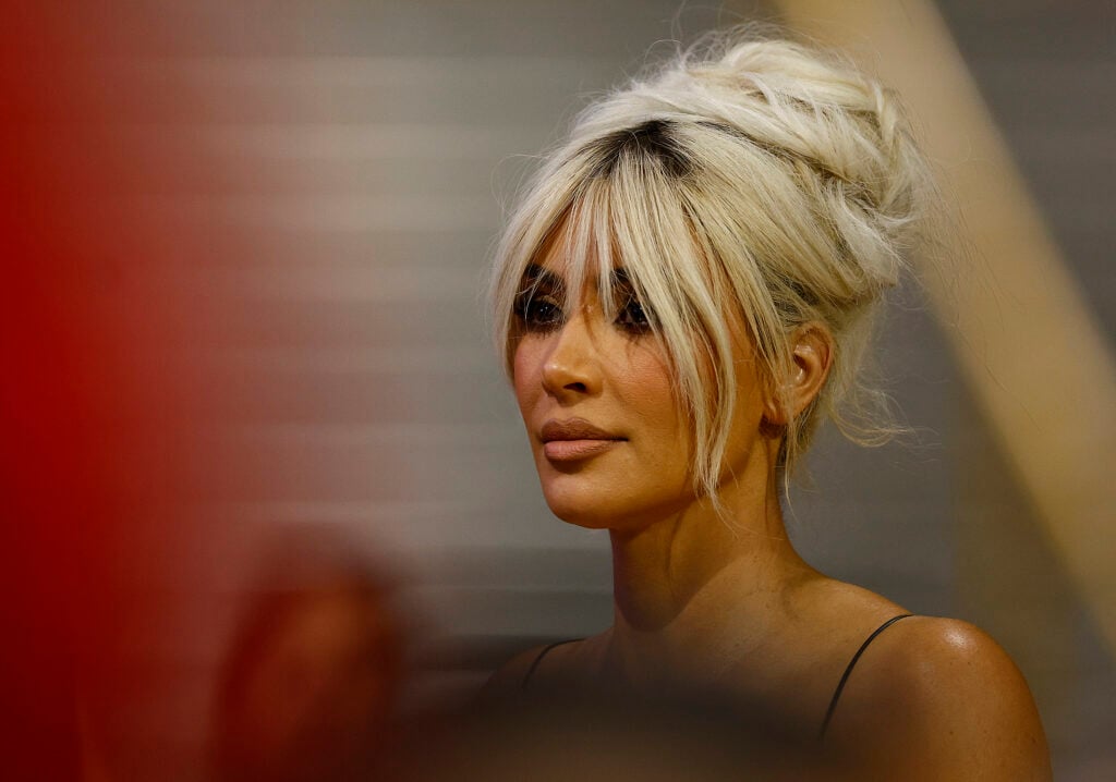 Kim Kardashian at a game