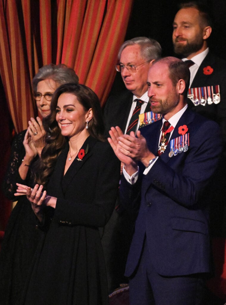 Britain's Catherine, Princess of Wales and Britain's Prince William, Prince of Wales attend "The Royal British Legion Festival of Remembrance" ceremony at Royal Albert Hall, in London, on November 9, 2024 as part of the Remembrance Day commemorating the end of World War I.