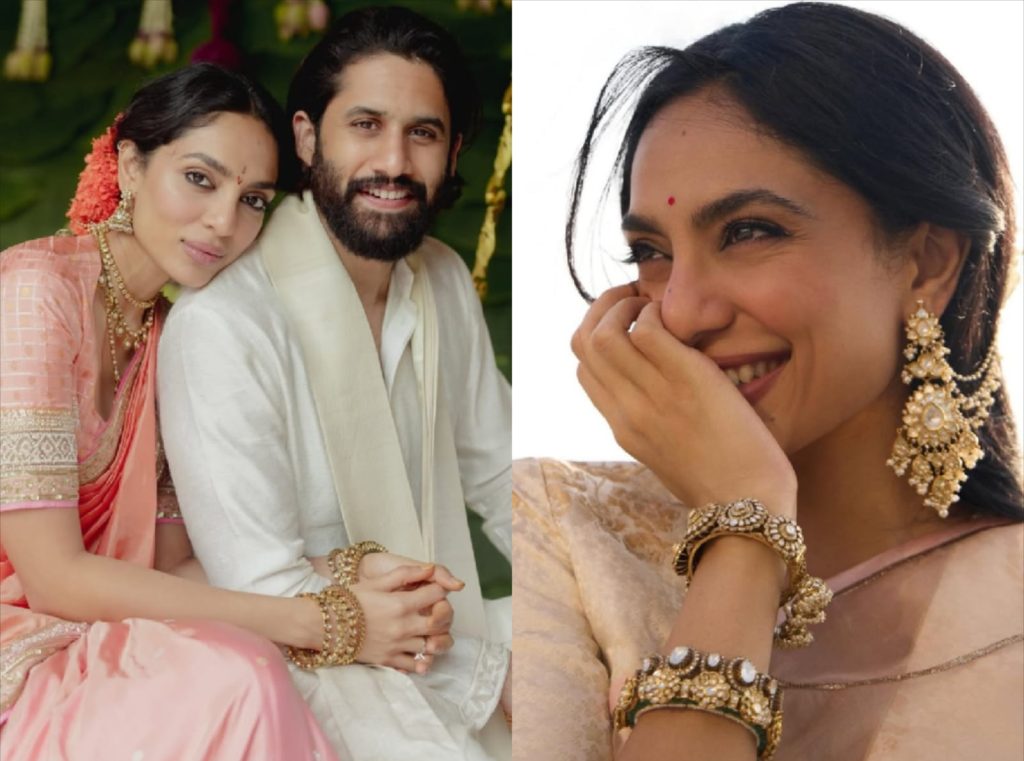 Sobhita Dhulipala Wedding Outfit Details - A Kanjivaram Silk Saree with Real Gold Zari