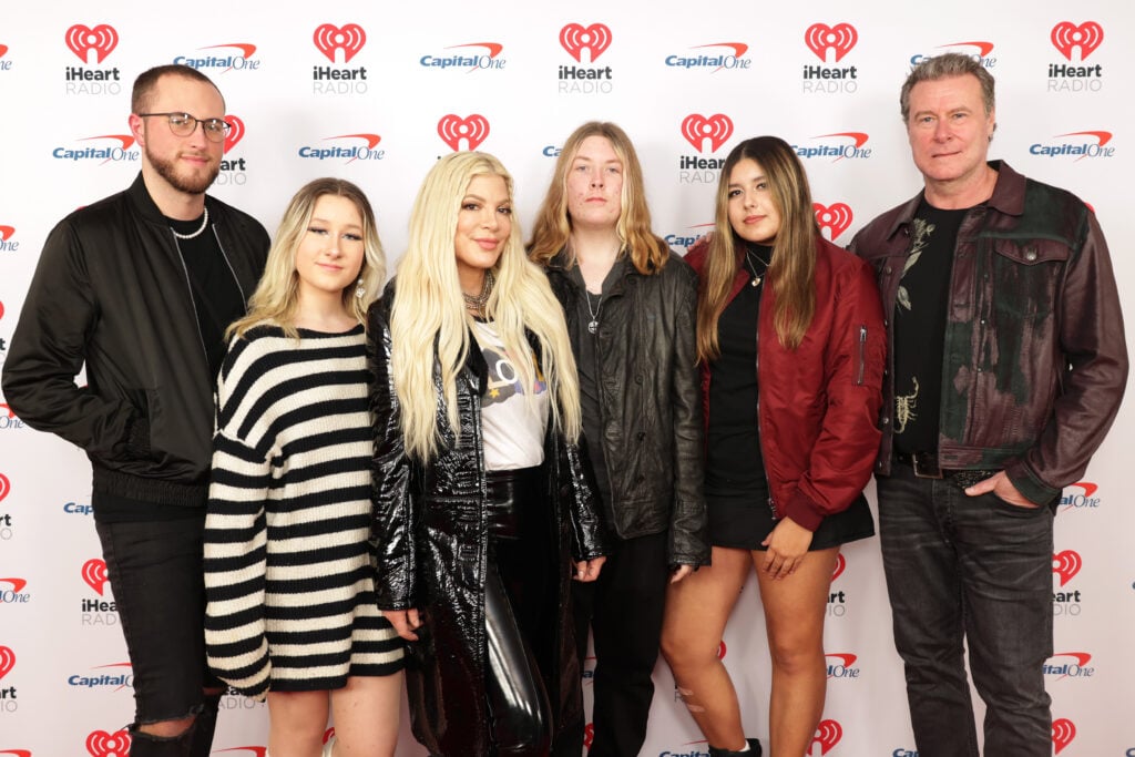Tori Spelling and Dean McDermott and their children in 2023.