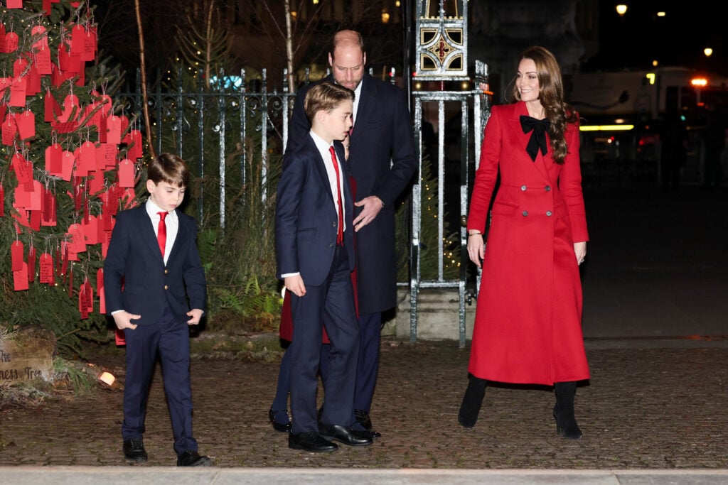 Royals William, Kate, George, Louis, and Charlotte on December 6, 2024.