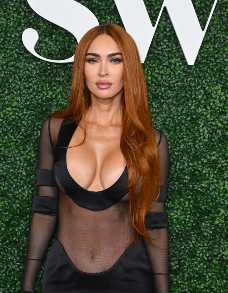 Megan Fox arrives for the 2023 Sports Illustrated swimsuit issue launch party at Hard Rock Hotel Times Square in New York City on May 18, 2023.