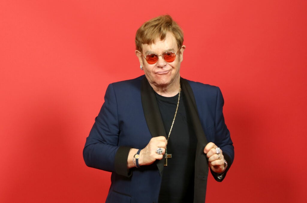 Honoree Elton John attends the 2021 iHeartRadio Music Awards at The Dolby Theatre in Los Angeles, California, which was broadcast live on FOX on May 27, 2021.