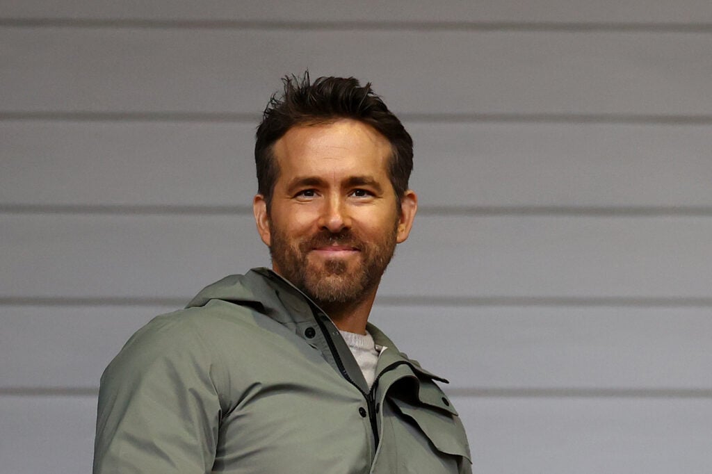 Ryan Reynolds, Co-Owner of Wrexham looks on during the Emirates FA Cup Fourth Round match between Wrexham and Sheffield United at Racecourse Ground on January 29, 2023 in Wrexham, Wales.