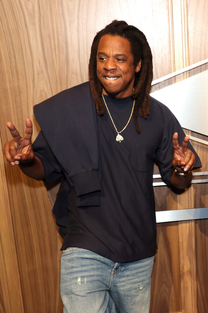 JAY-Z attends the 40/40 Club Pop-Up - Fanatics Fest at Jacob Javitz Center on August 18, 2024 in New York City.