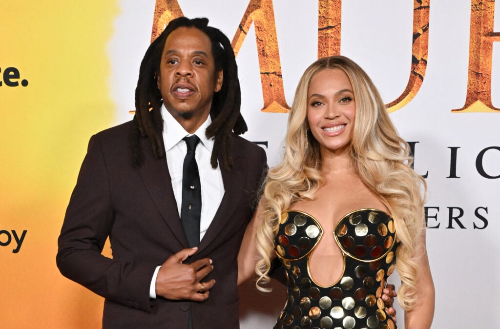 US rapper Jay-Z and US singer-songwriter Beyonce attend the world premiere of Disney's "Mufasa: The Lion King" at the Dolby theater in Hollywood, California, December 9, 2024. 