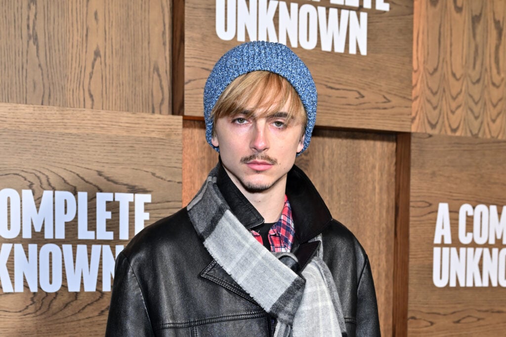 Timothée Chalamet attends the premiere of Searchlight Pictures' "A Complete Unknown" at SVA Theater on December 13, 2024 in New York City.