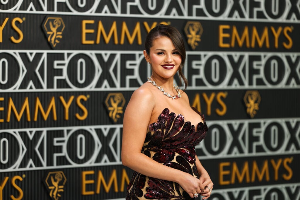 Selena Gomez on January 15, 2024 at the Emmy Awards.