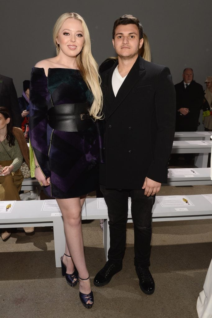 Tiffany Trump and Michael Boulos attend the Taoray Wang front row during New York Fashion Week: The Shows at Gallery II at Spring Studios on February 9, 2019 in New York City.
