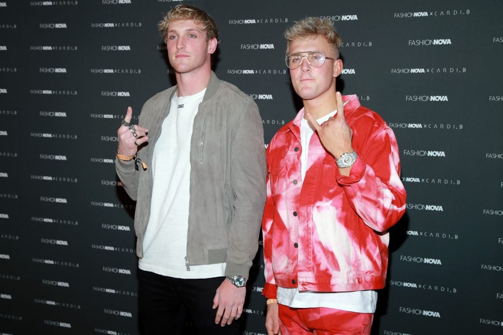 Logan Paul and Jake Paul attend the Fashion Nova x Cardi B Collection Launch Party at Hollywood Palladium on May 08, 2019 in Los Angeles, California. 