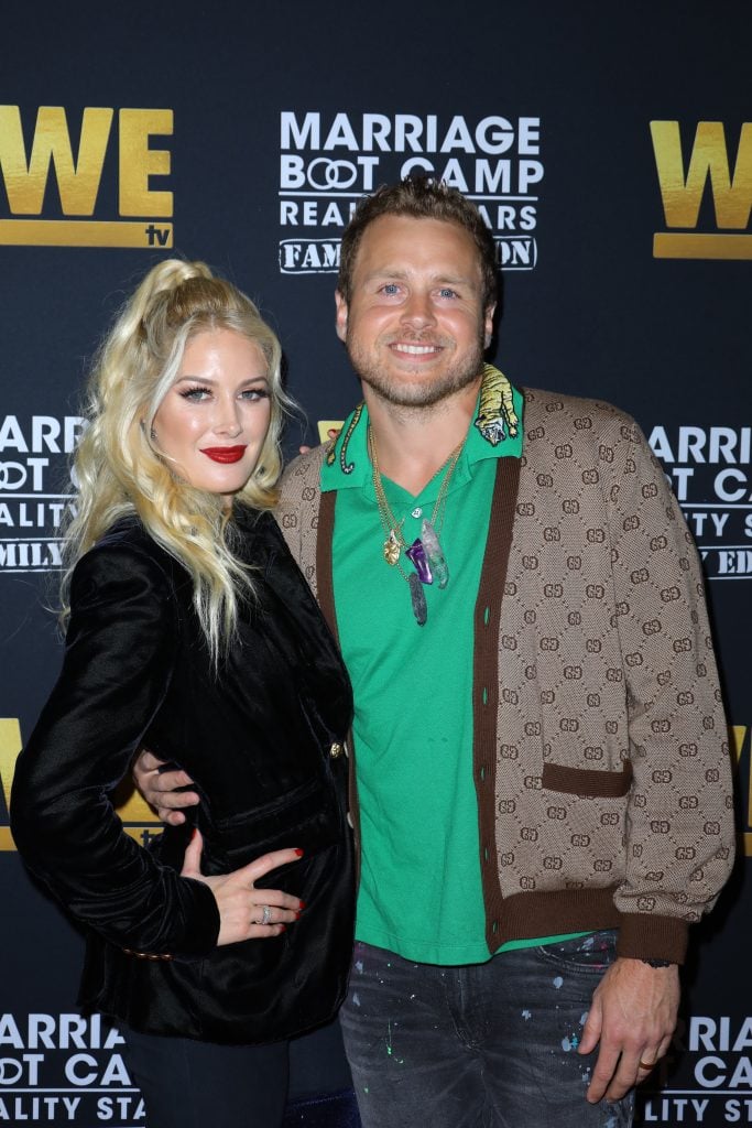 Heidi Montag and Spencer Pratt attend WE tv celebrates the premiere of 'Marriage Boot Camp' at SkyBar at the Mondrian Los Angeles on October 10, 2019 in West Hollywood, California.