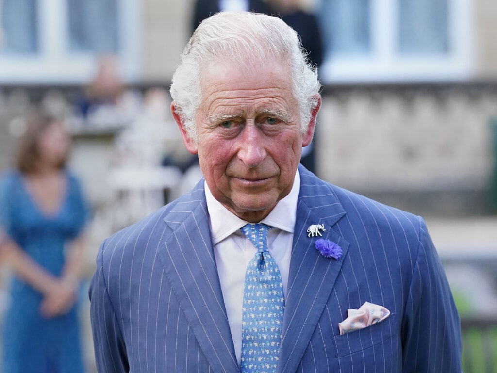 King Charles attends the "A Starry Night In The Nilgiri Hills" event hosted by the Elephant Family in partnership with the British Asian Trust at Lancaster House on July 14, 2021 in London, England.