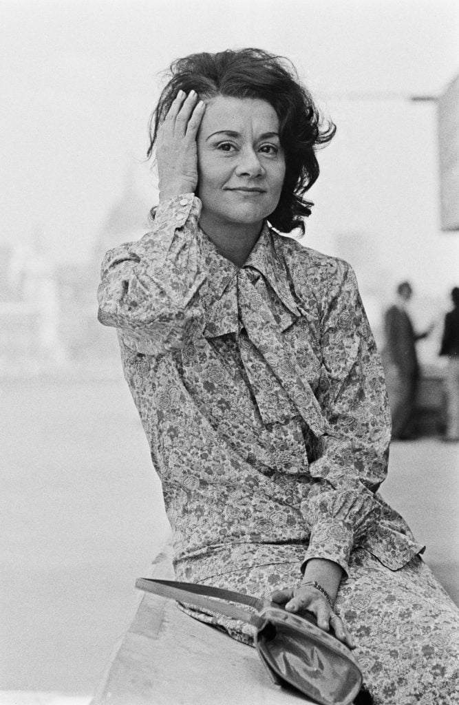 English actress Joan Plowright at the South Bank in London, UK, 4th May 1973.  