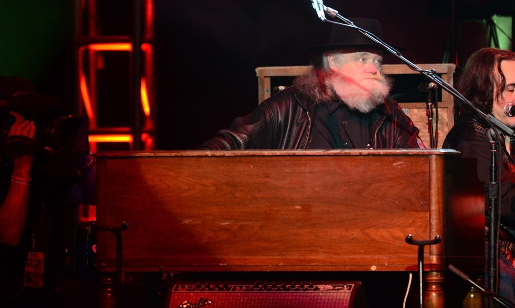 Garth Hudson performs during the Love For Levon Benefit Concert at the Izod Center on October 3, 2012 in East Rutherford, New Jersey.