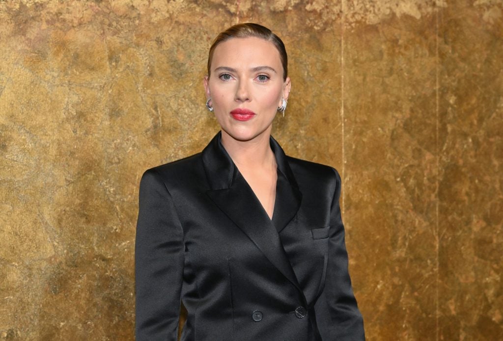 Scarlett Johansson arrives for The Albies hosted by the Clooney Foundation at the New York Public Library in New York City on September 28, 2023.