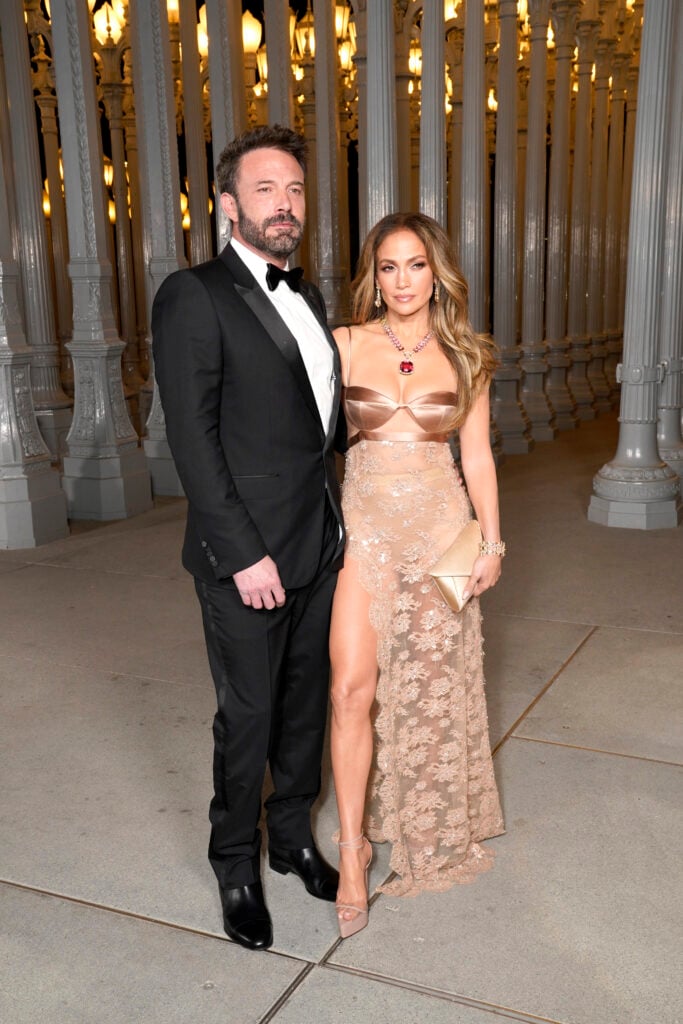 Ben Affleck, wearing Gucci, and Jennifer Lopez, wearing Gucci, attend the 2023 LACMA Art+Film Gala, Presented By Gucci at Los Angeles County Museum of Art on November 04, 2023 in Los Angeles, California.