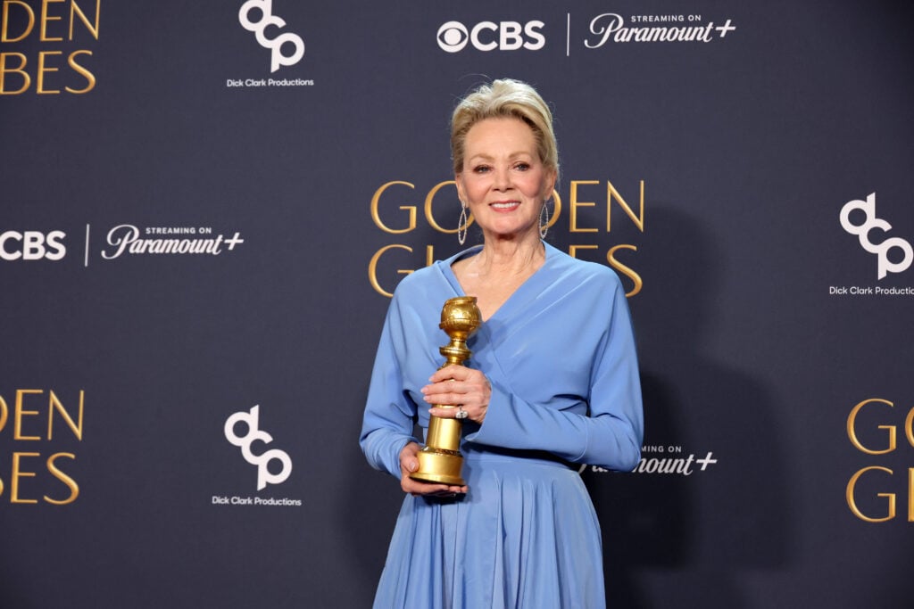 Jean Smart, winner of the Best Performance by a Female Actor in a Television Series - Musical or Comedy award for âHacks,â poses in the press room during the 82nd Annual Golden Globe Award at The Beverly Hilton on January 05, 2025 in Beverly Hills, California. 