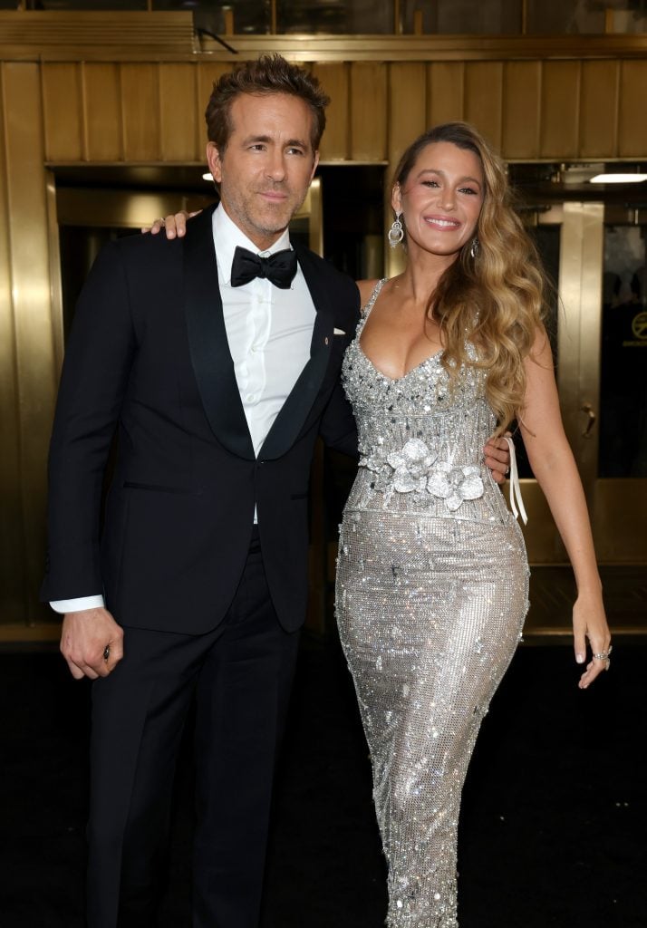 Ryan Reynolds and Blake Lively on February 16, 2025 as they pose for the camera.