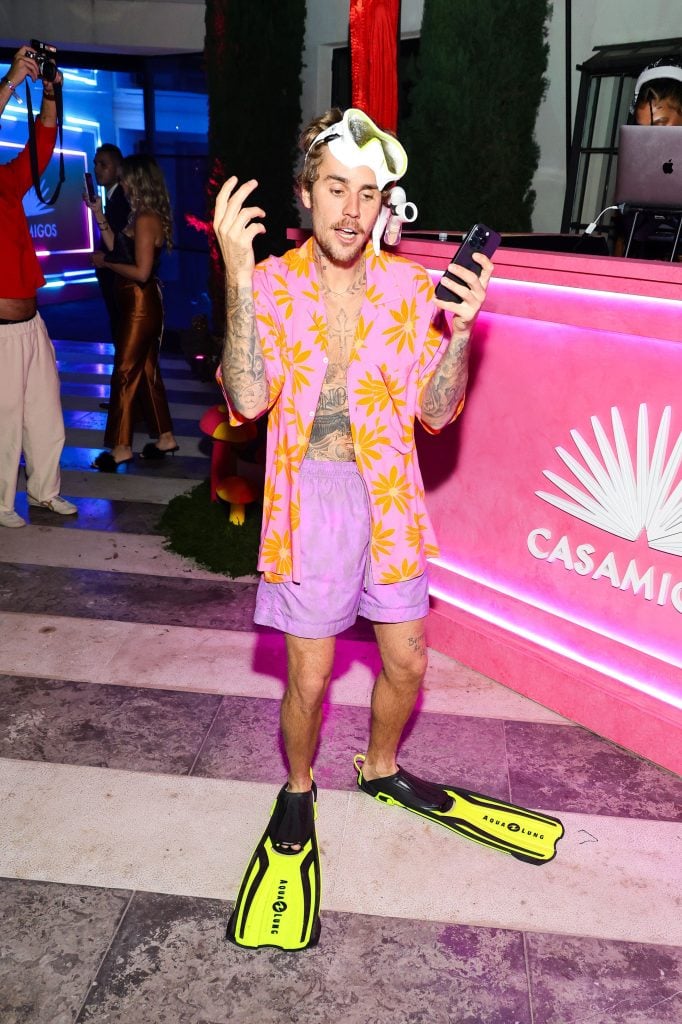 Justin Bieber attends the Annual Casamigos Halloween Party on October 27, 2023.