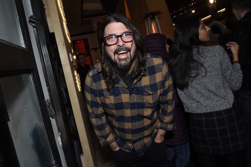 Dave Grohl stops by "The Nowhere Inn" Premiere Party at WarnerMedia Lodge: Elevating Storytelling with AT&T presented by Topic Studios during Sundance Film Festival 2020 on January 26, 2020 in Park City, Utah.