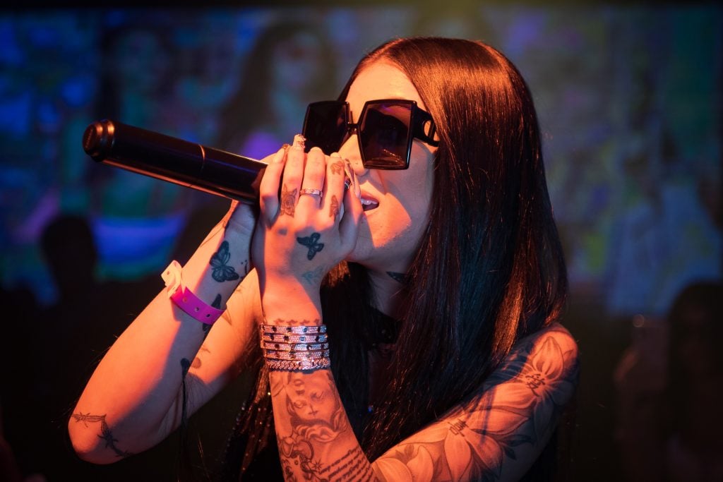 Danielle Bregoli, known professionally as Bhad Bhabie, performs onstage during TBT Magazine Social Media Edition Powered By Berman Law at Sway Nightclub on August 26, 2022 in Fort Lauderdale, Florida.