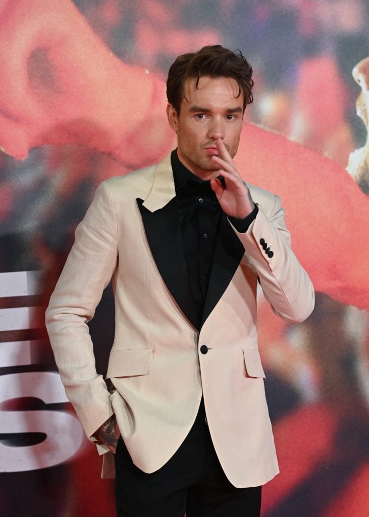 Liam Payne arrives at the "All Of Those Voices" UK Premiere at Cineworld Leicester Square on March 16, 2023 in London, England. 