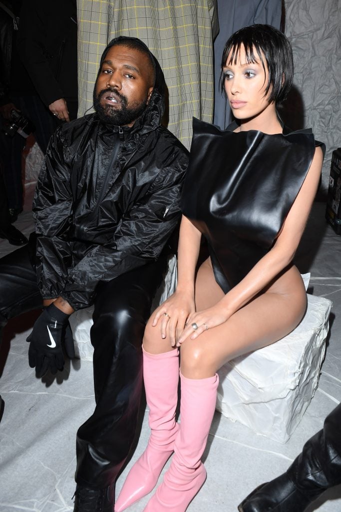 Kanye West and Bianca Censori attend the Marni Fall/Winter 2024 Fashion Show during the Milan Fashion Week - Womenswear Fall/Winter 2024-2025 on February 23, 2024 in Milan, Italy.