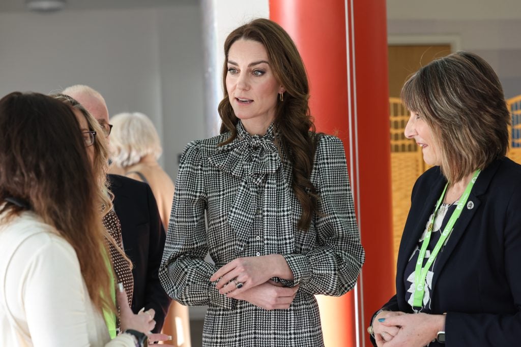 Catherine, Princess of Wales visits TA Hafan, a children's hospice based in Sully, near Cardiff, which supports families in Wales to ensure that children with life-shortening conditions live fulfilling lives, on January 30, 2025 in Sully, Wales.