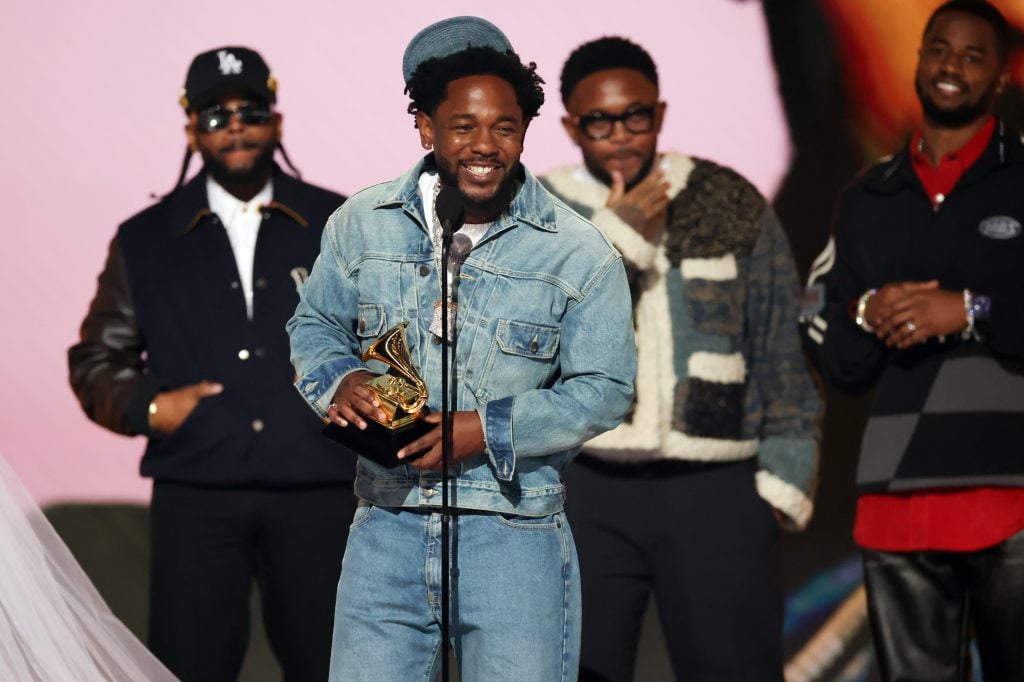 Kendrick Lamar accepts the Song of the Year award for "Not Like Us" onstage during the 67th Annual GRAMMY Awards at Crypto.com Arena on February 02, 2025 in Los Angeles, California. 