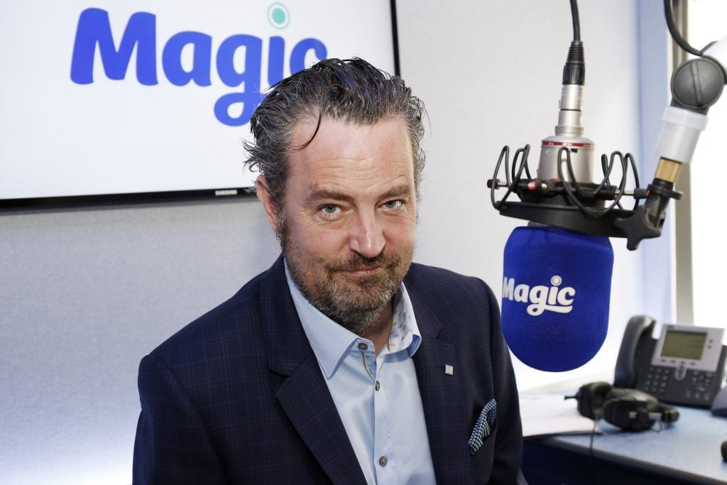 Matthew Perry poses for pictures at Magic Radio on April 1, 2015 in London, England. Perry is presenting Magic Radio shows on April 2nd and 9th.