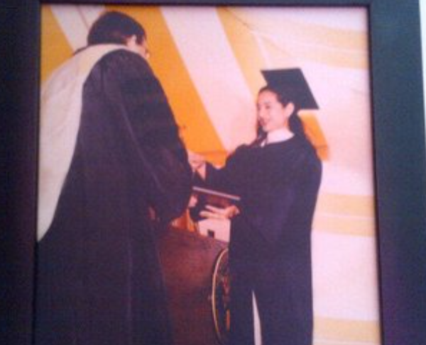 Ameesha Patel on graduation day at Tufts University