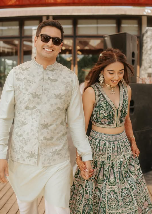 Vrishank Khanal Prajakta Koli pics from mehendi