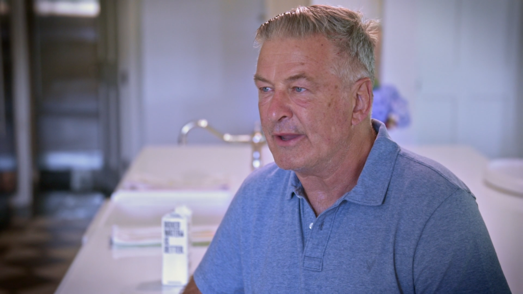 Alec Baldwin wearing light blue on 'The Baldwins.'