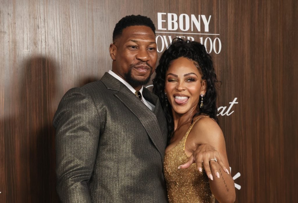 Jonathan Majors and Meagan Good on November 17, 2024.