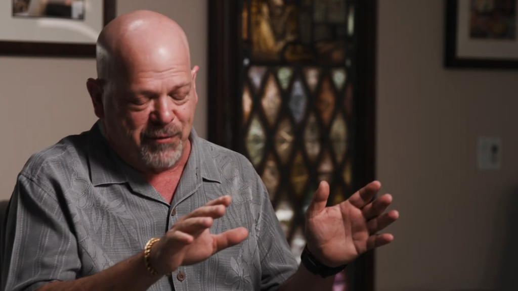 Rick Harrison gestures on YouTube.