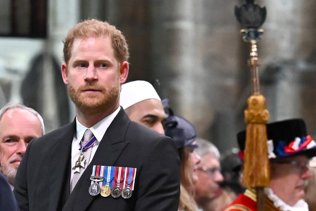 Prince Harry, Duke of Sussex attends the Coronation of King Charles III and Queen Camilla on May 6, 2023 in London, England. 