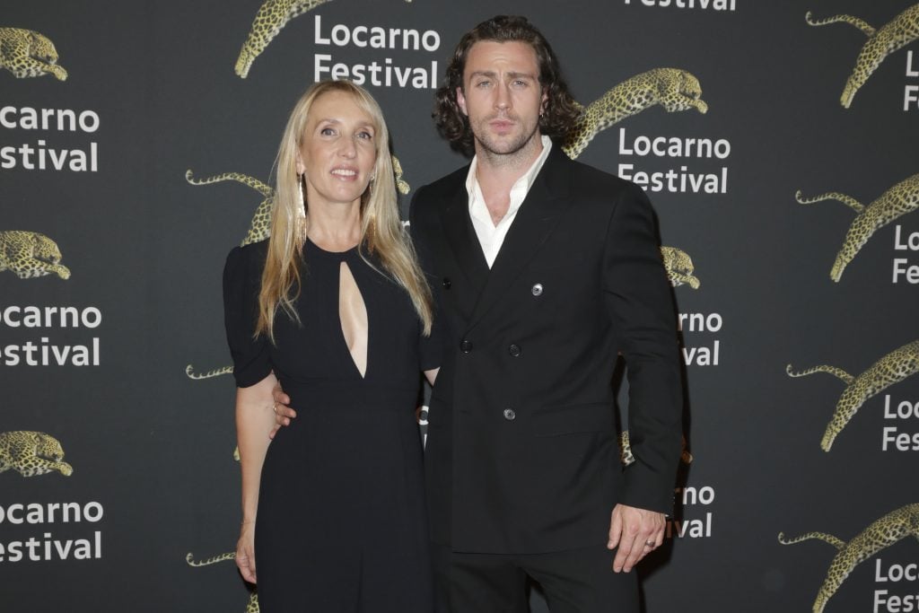 Sam Taylor-Johnson and Aaron Taylor-Johnson attend the 75th Locarno Film Festival red carpet on August 03, 2022 in Locarno, Switzerland.