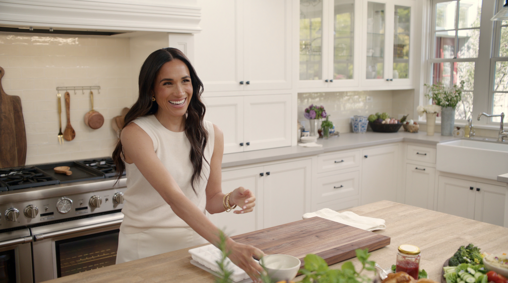 Meghan Markle in a scene from her upcoming Netflix cooking show.