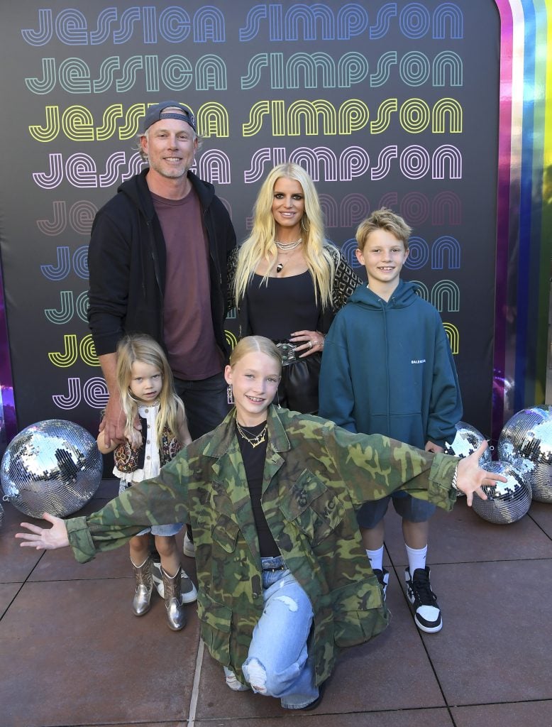 Jessica Simpson and Eric Johnson and their kids in September of 2022.